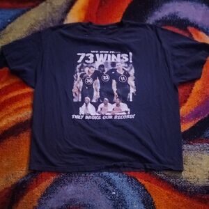 Black Graphic T-Shirt with 73 Wins Design With GODLEN STATE WARRIORS TEAM